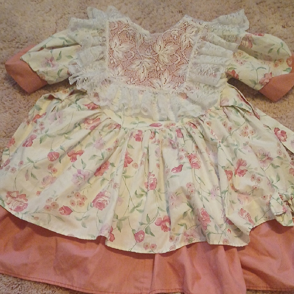 Western Style Floral Lace Baby Dress